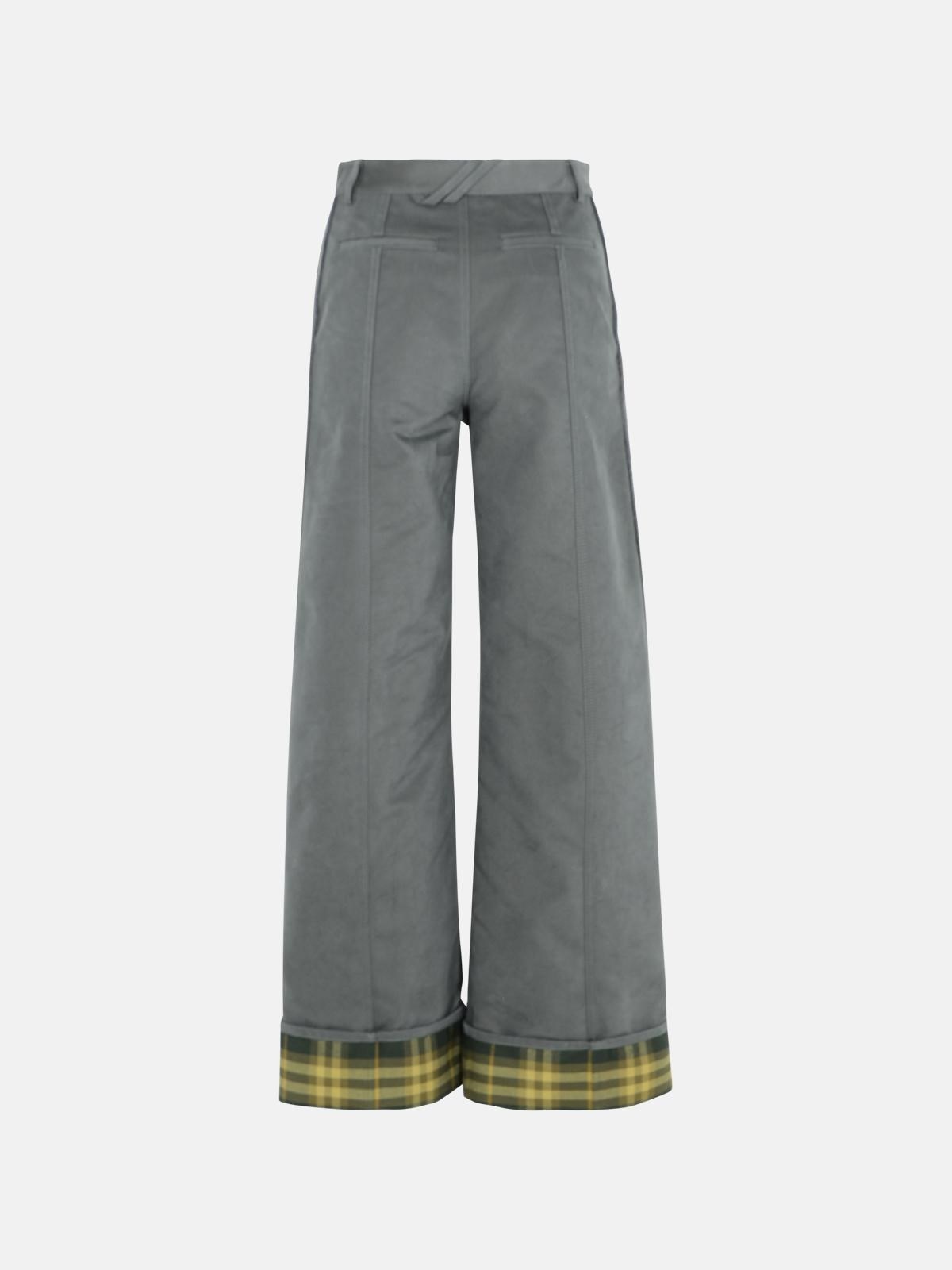 GREY NYLON BLEND TROUSERS - 3
