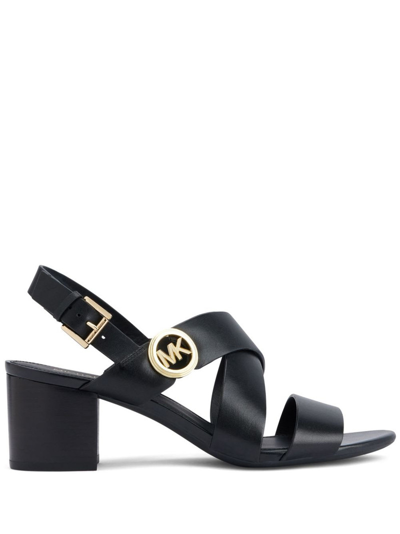 Vera logo-plaque leather sandals 1