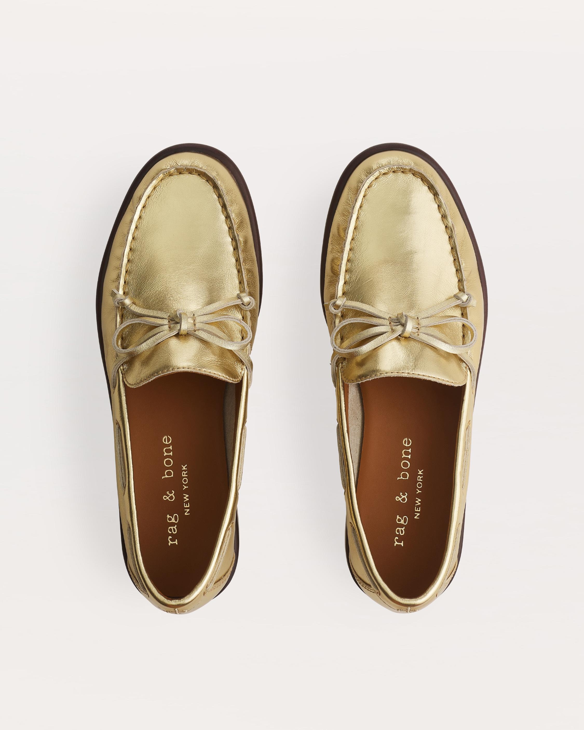 Carter Metallic Leather Boat Shoes - 4
