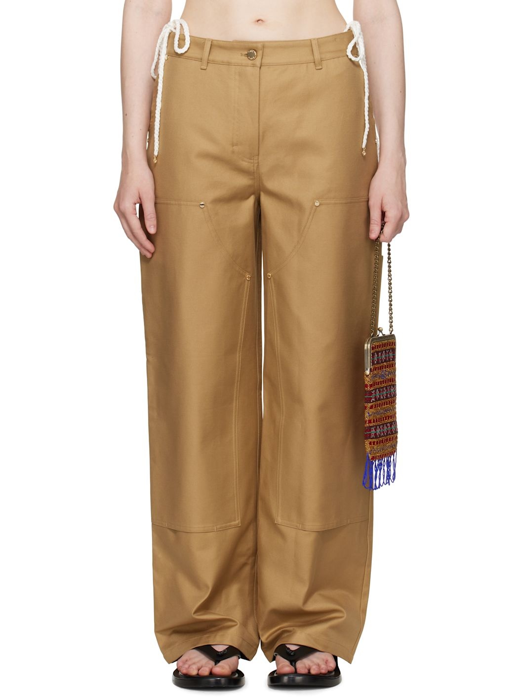 Tan Cotton Workwear Trousers - 1