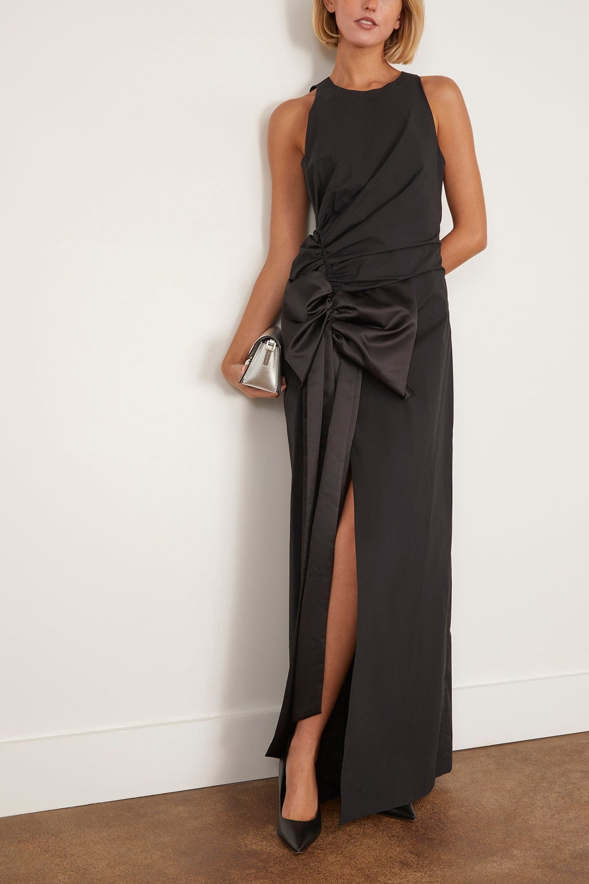 Poplin Power Sleeveless Dress in Pure Black - 2