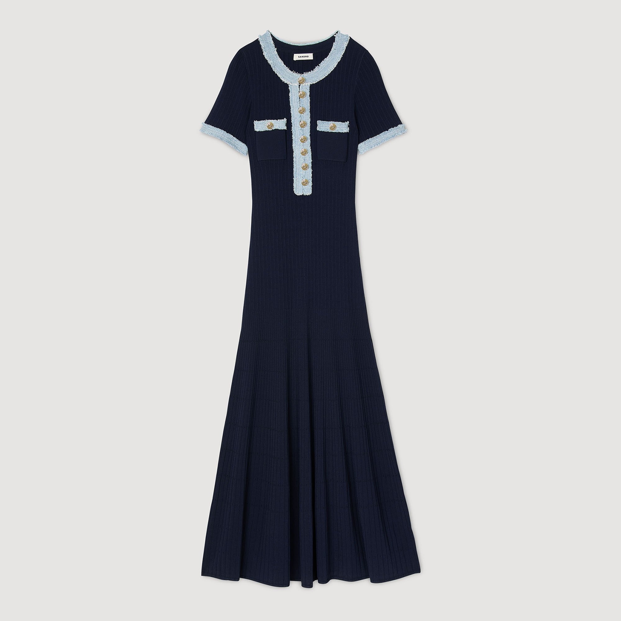 KNIT AND DENIM MAXI DRESS - 6