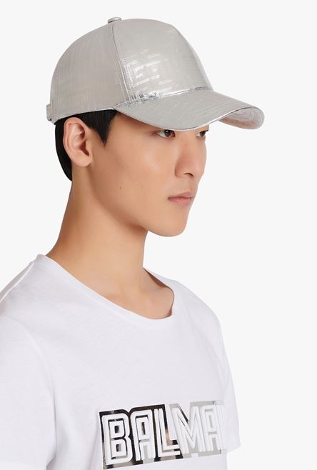 Silvery leather cap with Balmain monogram - 2