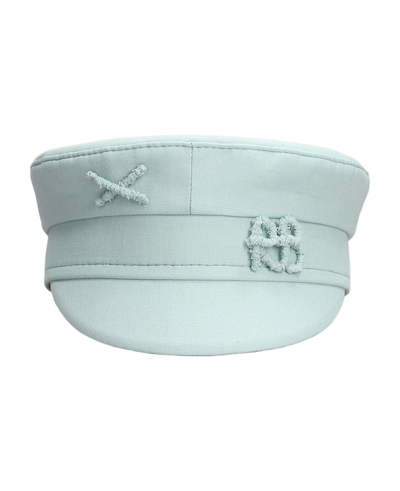 Baker Boy Hats In Green Linen - 1