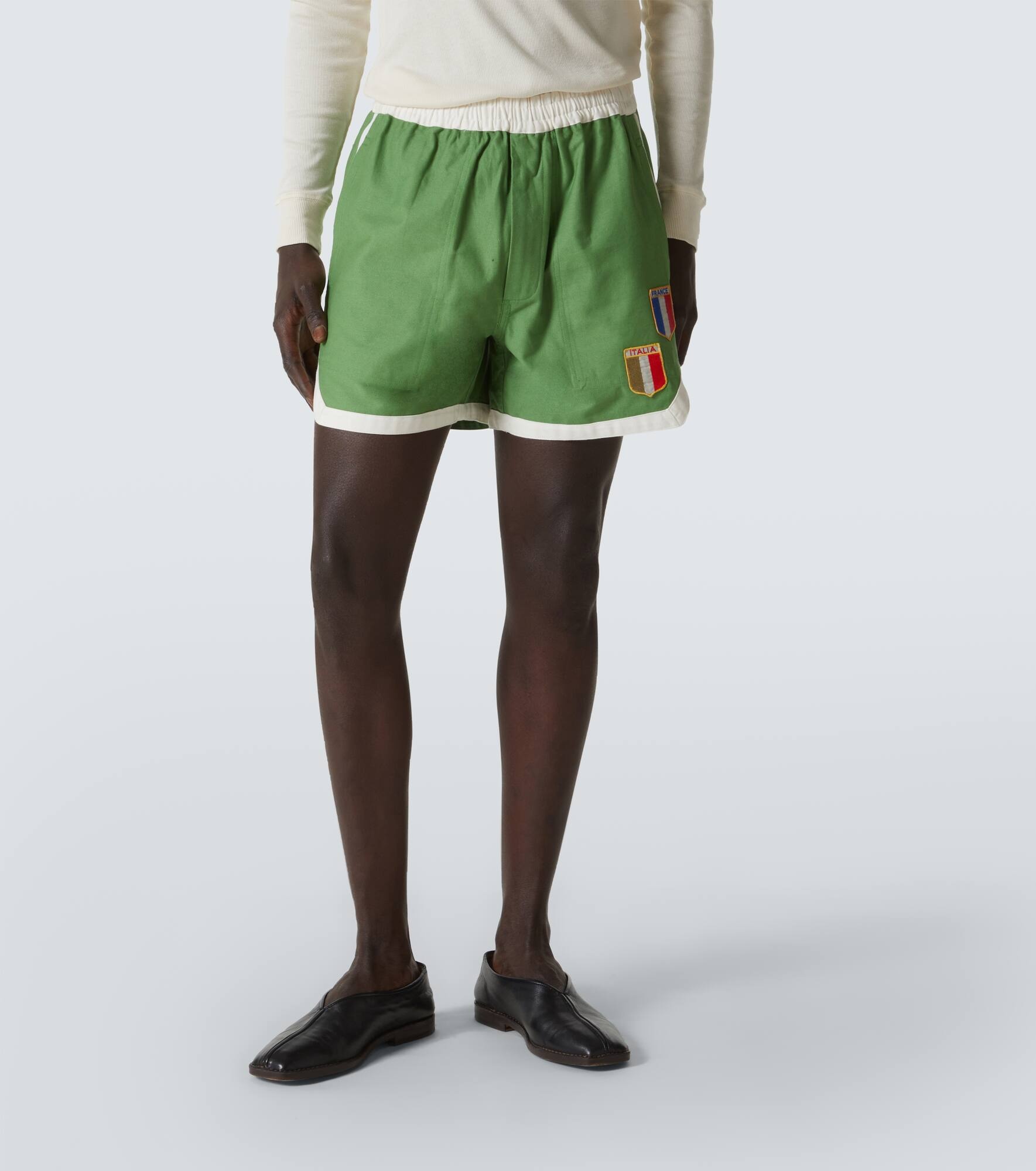 Euro appliqué cotton shorts - 3