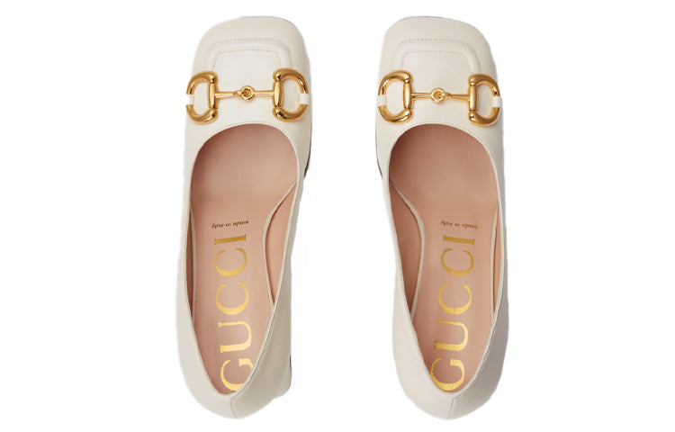 GUCCI (WMNS) Gucci Mid-heel pump with Horsebit 'White