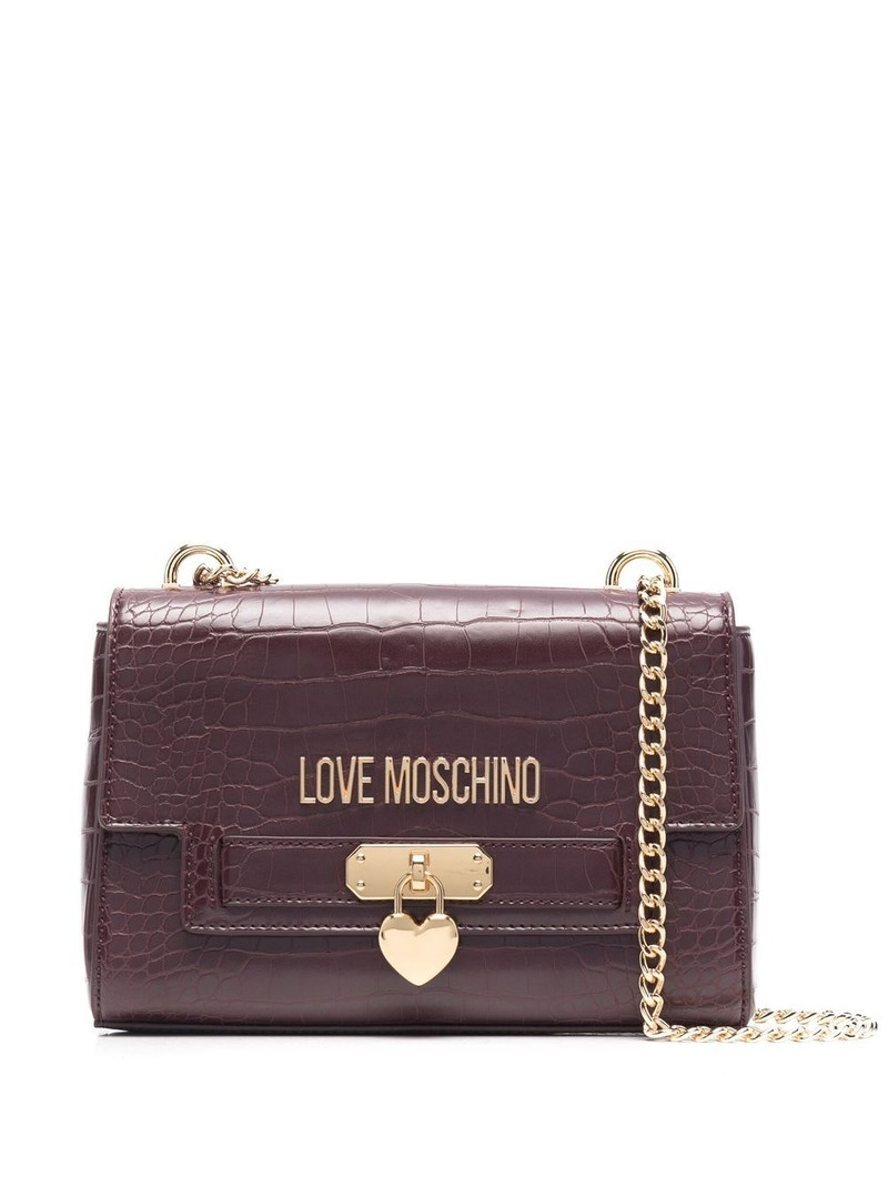 logo crocodile-embossed shoulder bag 1