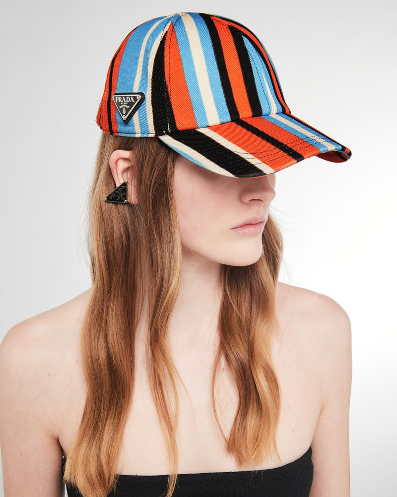 Prada Printed-drill baseball cap outlook