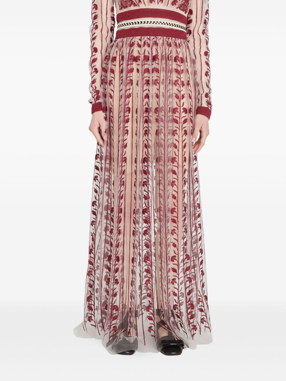 paisley embroidered dress - 6