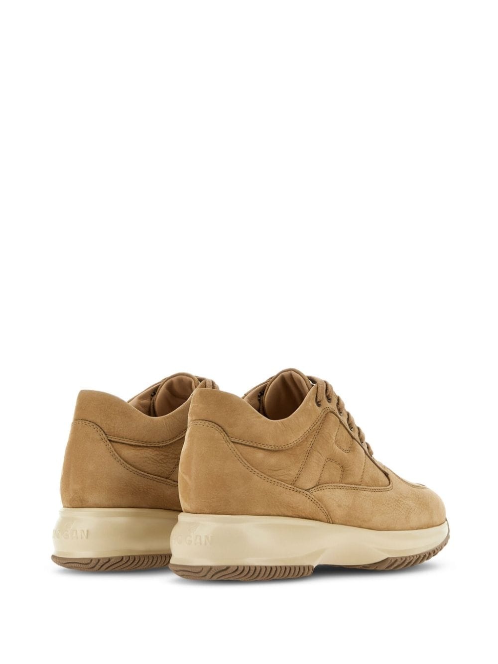 Interactive lace-up leather sneakers - 3