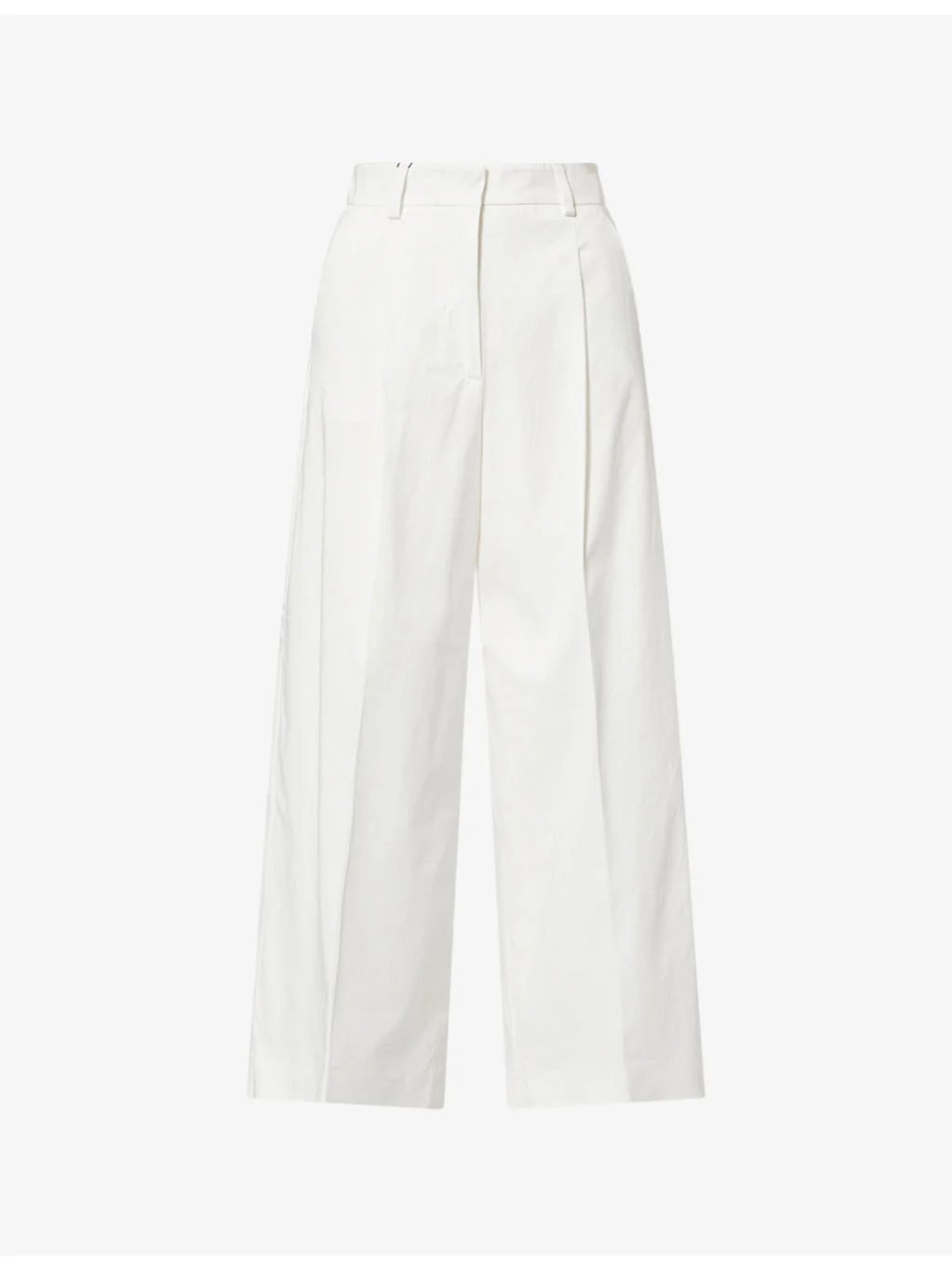 High-Rise Straight-Leg Cotton-Blend Trousers - 1