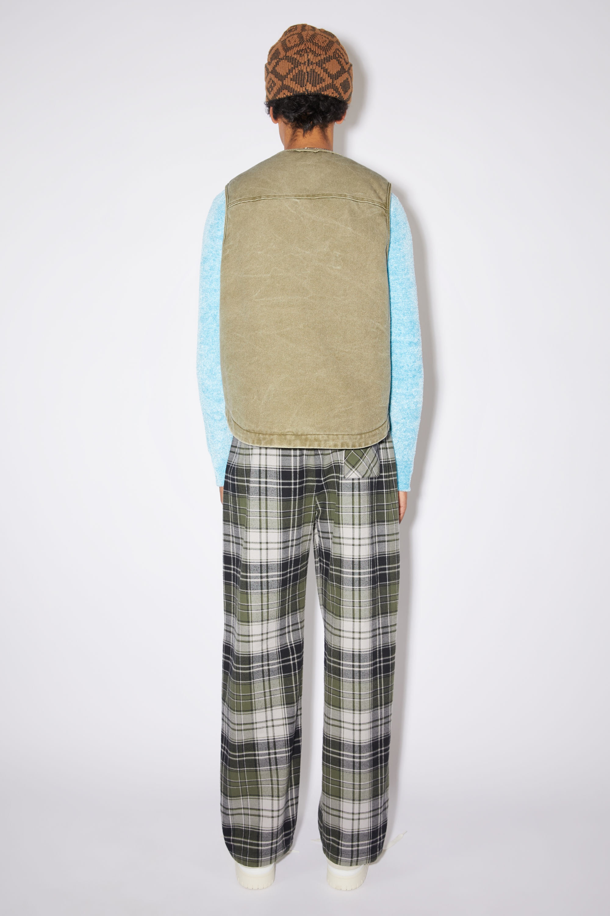 Canvas padded vest - Khaki beige - 3
