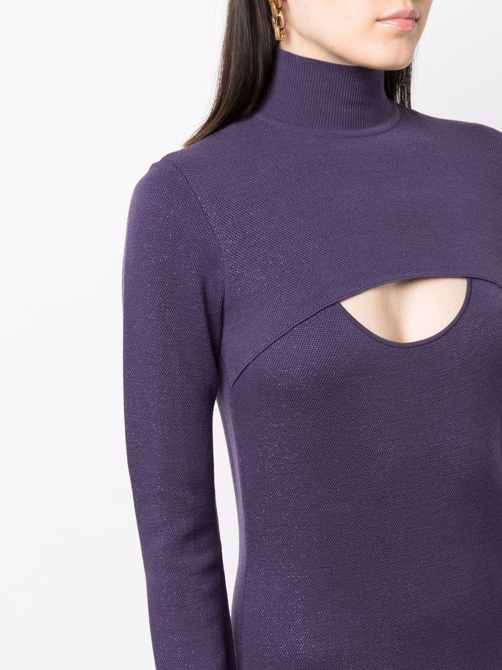 Lamé wool midi dress - 5