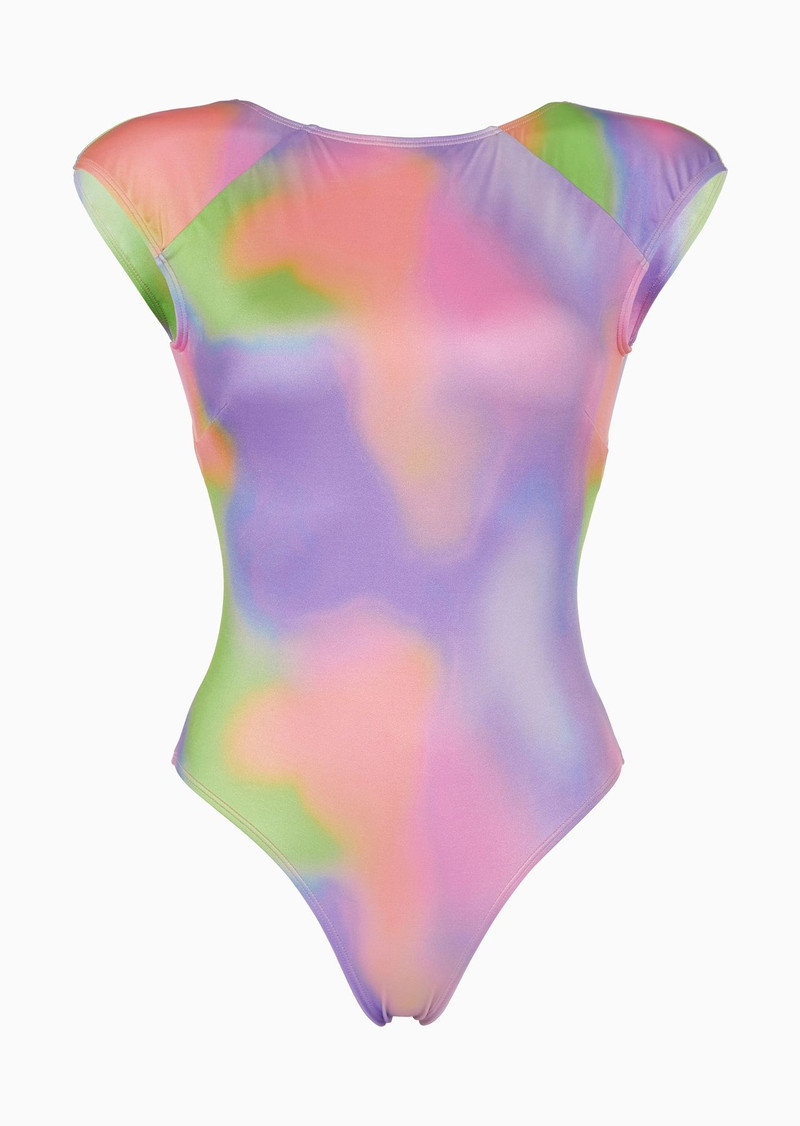 Emporio Armani Sustainability Values Capsule Collection all-over print one-piece swimsuit 1