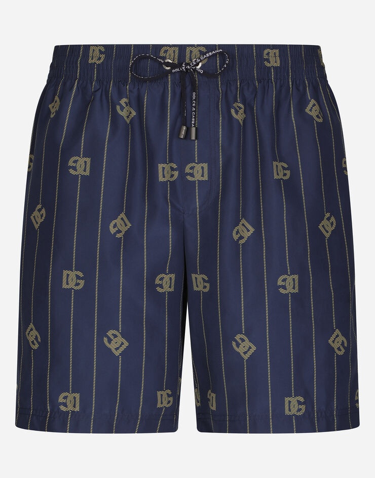 Mid-length swim trunks with DG Monogram print - 1