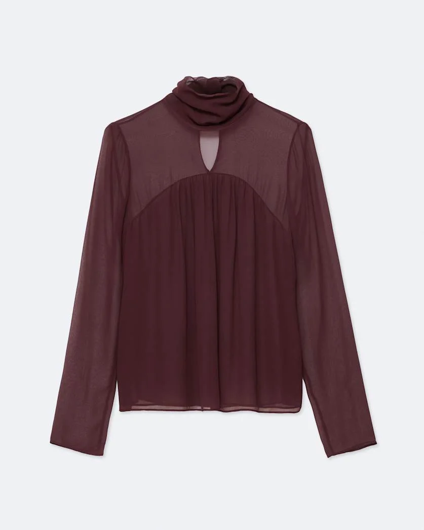 NADIA SHEER SILK TOP - 1