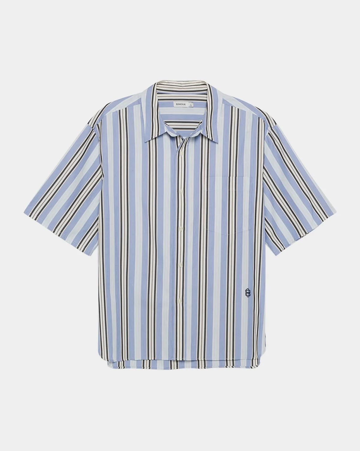 Men's Deacon Oversized Fit Poplin Stripe Short-Sleeve Shirt - 1