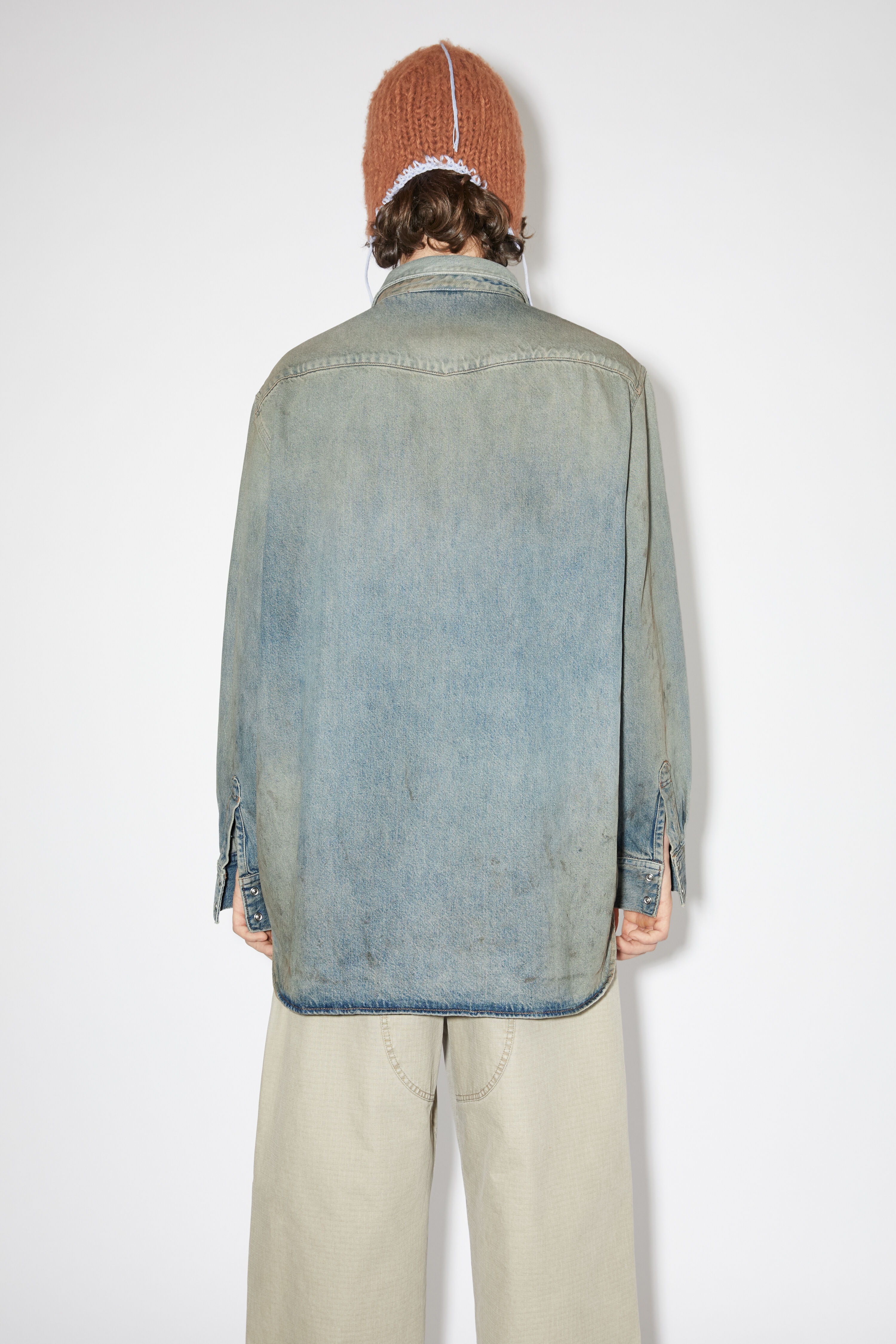 Denim button-up shirt - Mid blue - 3