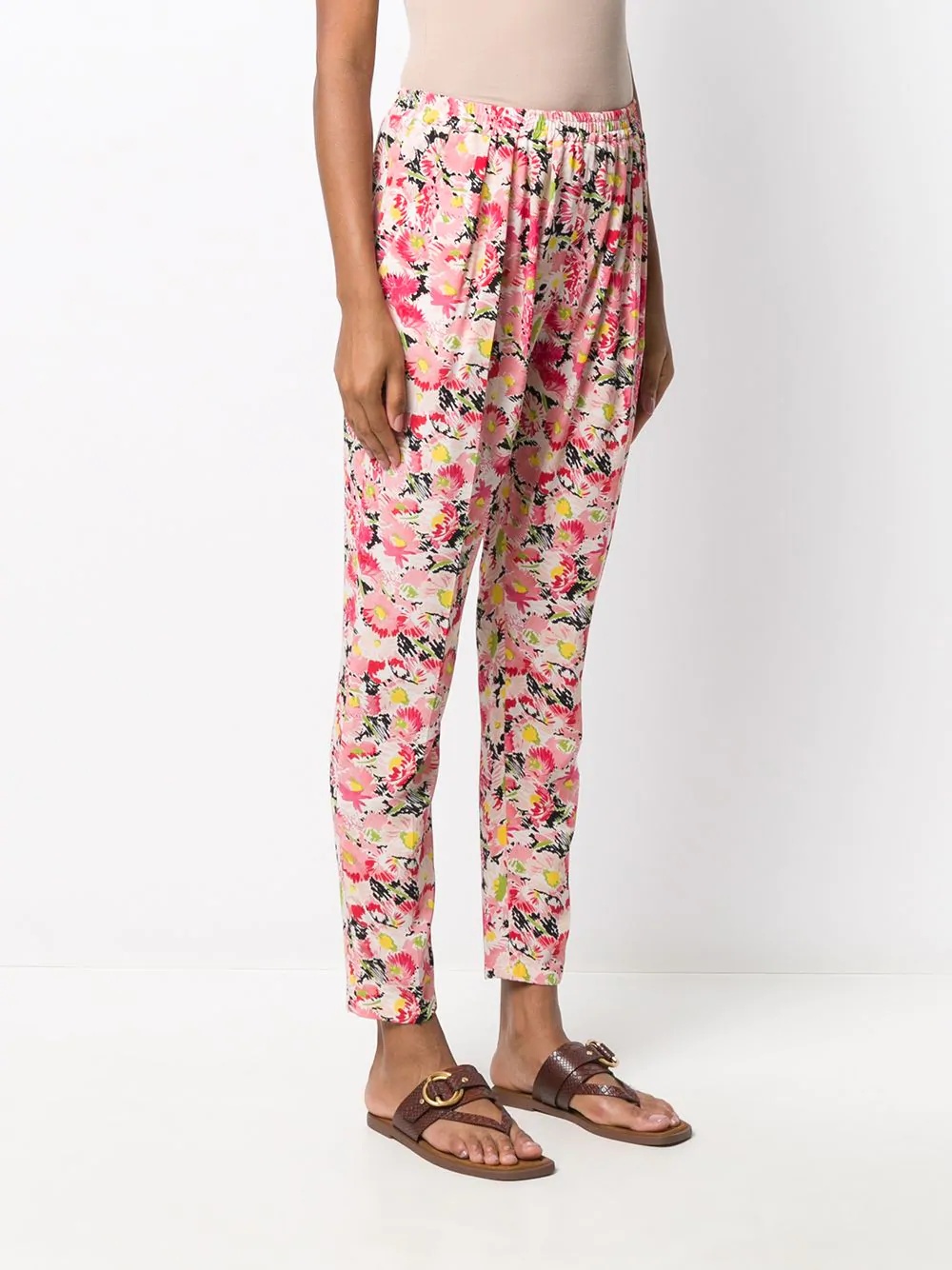 floral print cotton trousers - 3