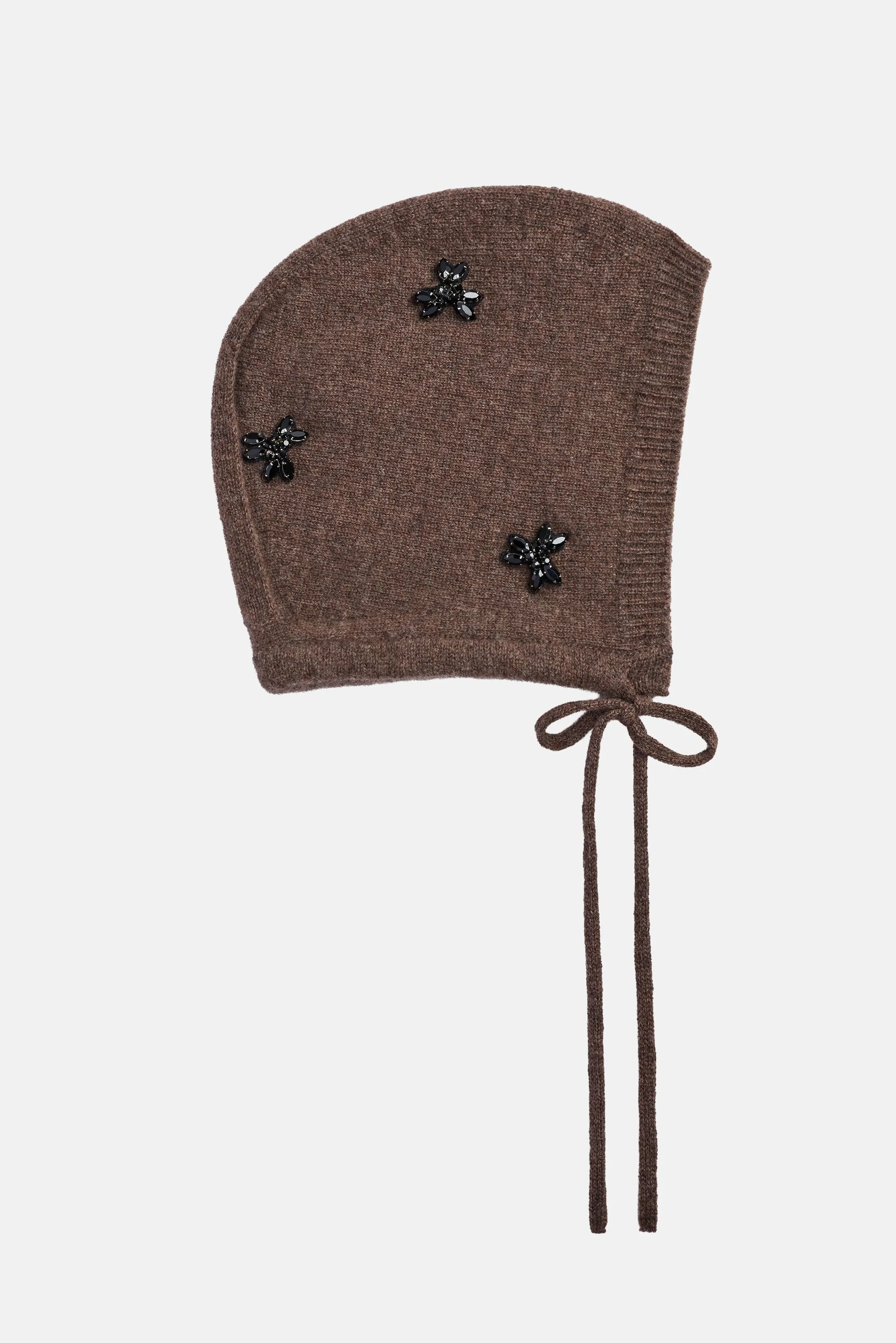 Embroidered cashmere bonnet - 1