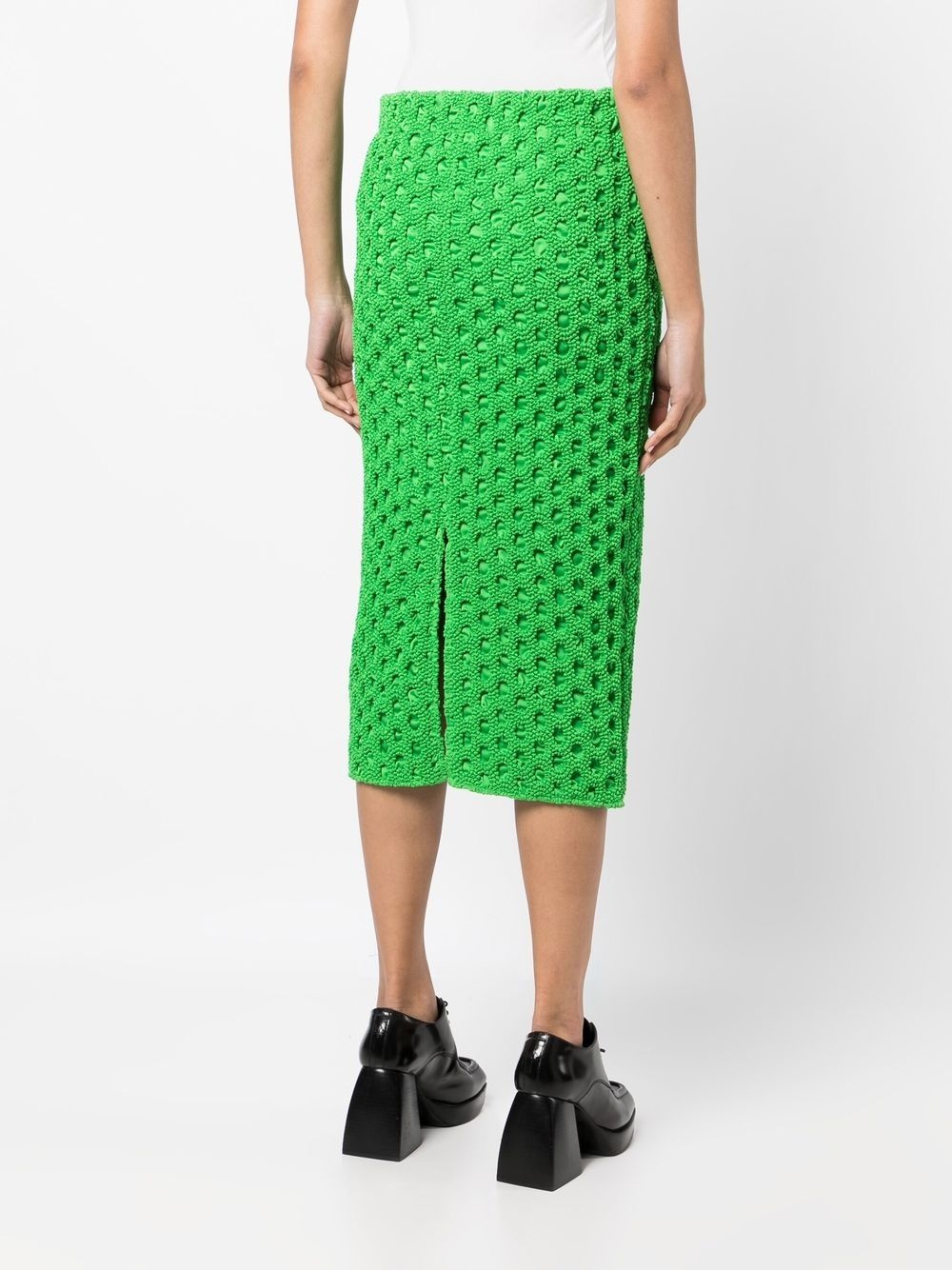 smocked high-waist pencil skirt - 4