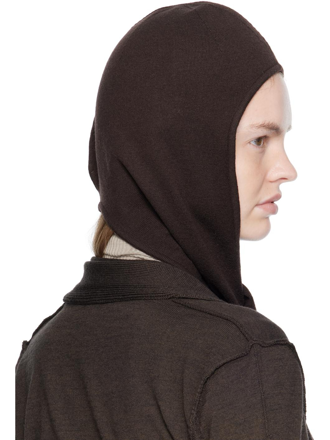 Burgundy Fine Wool Head Scarf Beanie - 3