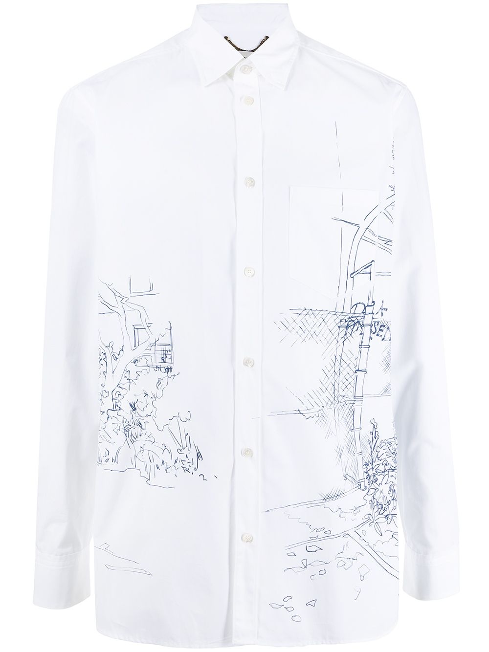 illustrated long-sleeved shirt - 1