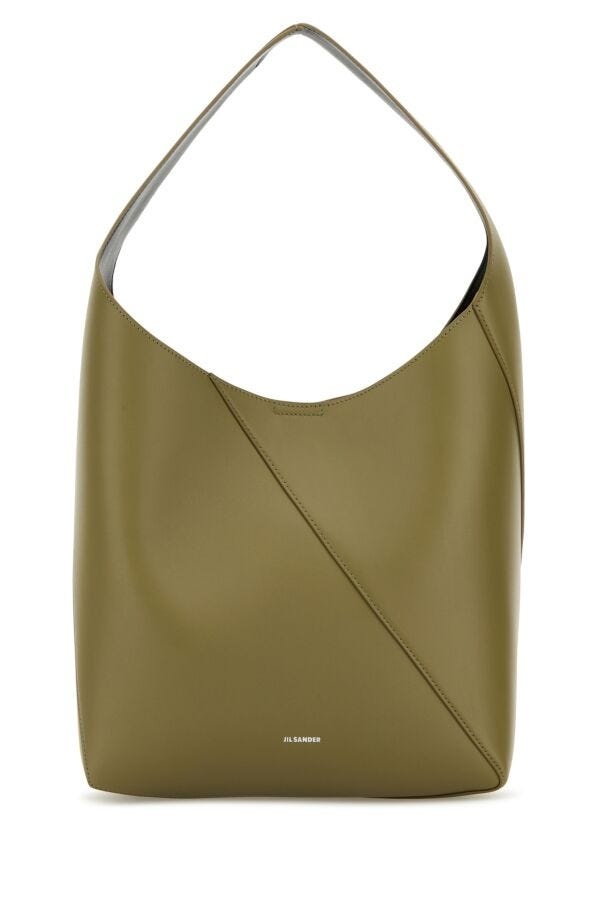【Jil Sander】Medium Vertigo Tote Bag Sage Green Jil Sander Sage green leather medium Vertigo shoulder bag