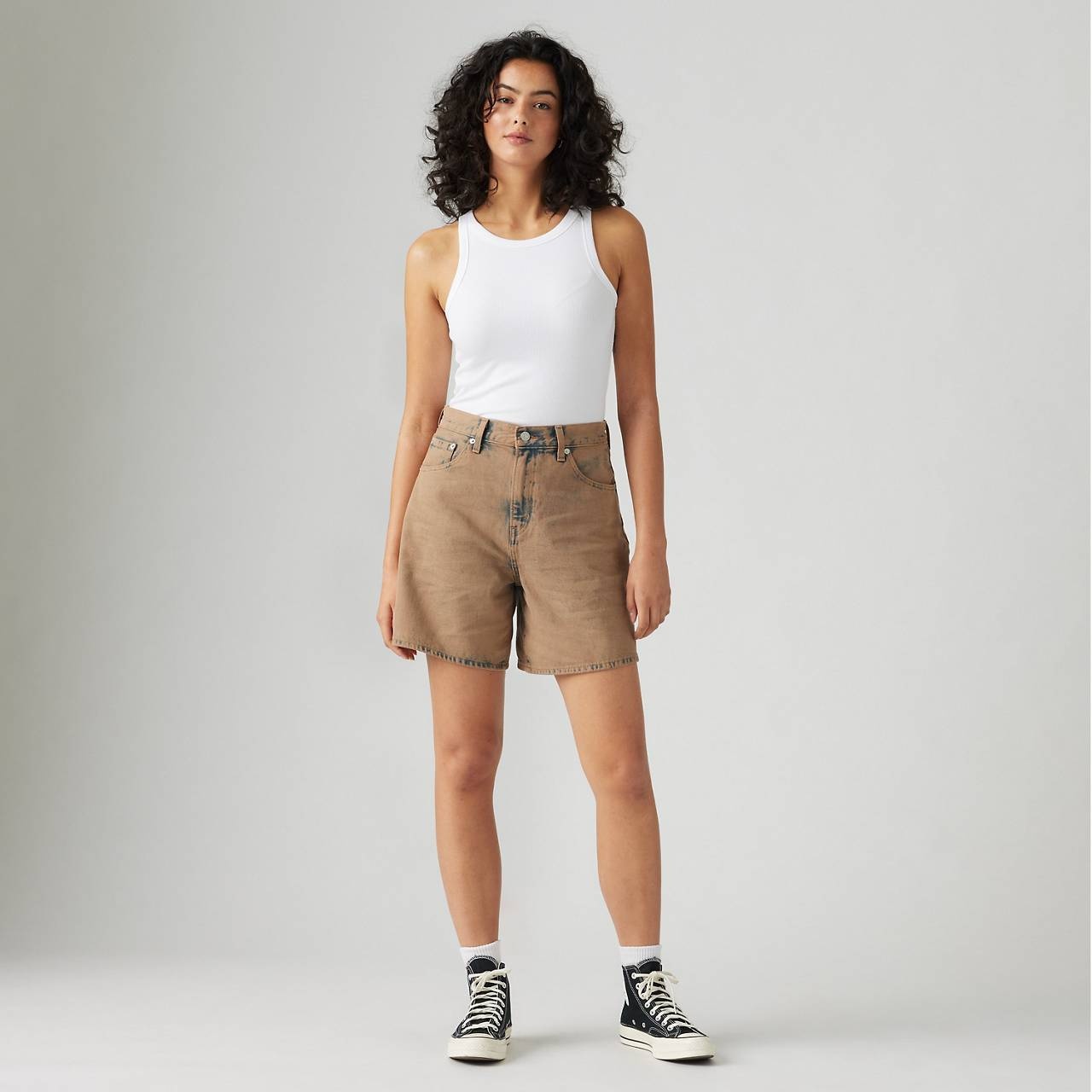 HIGH RISE BAGGY WOMEN'S SHORTS - 2