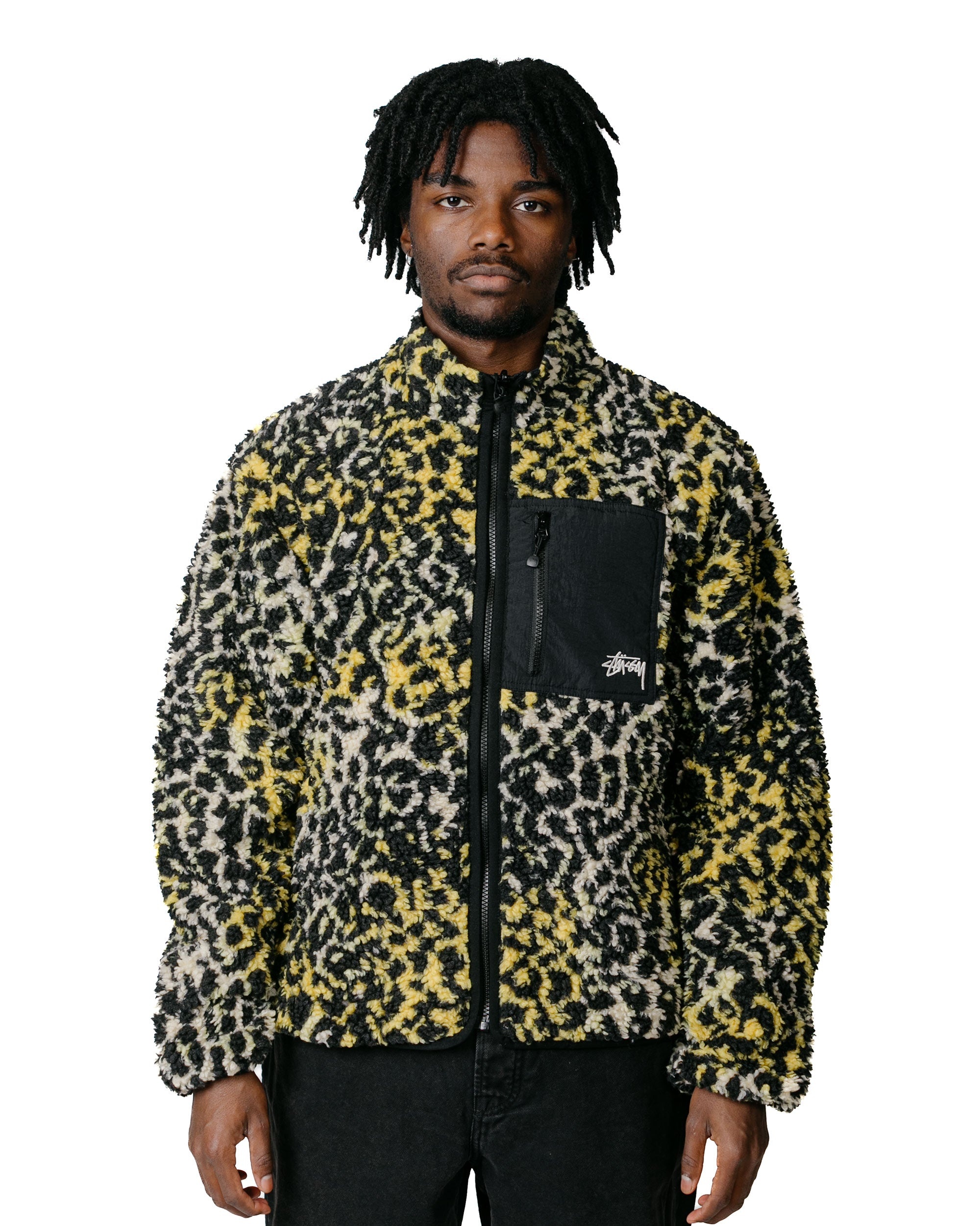 Stüssy Sherpa Reversible Jacket Yellow Leopard - 2