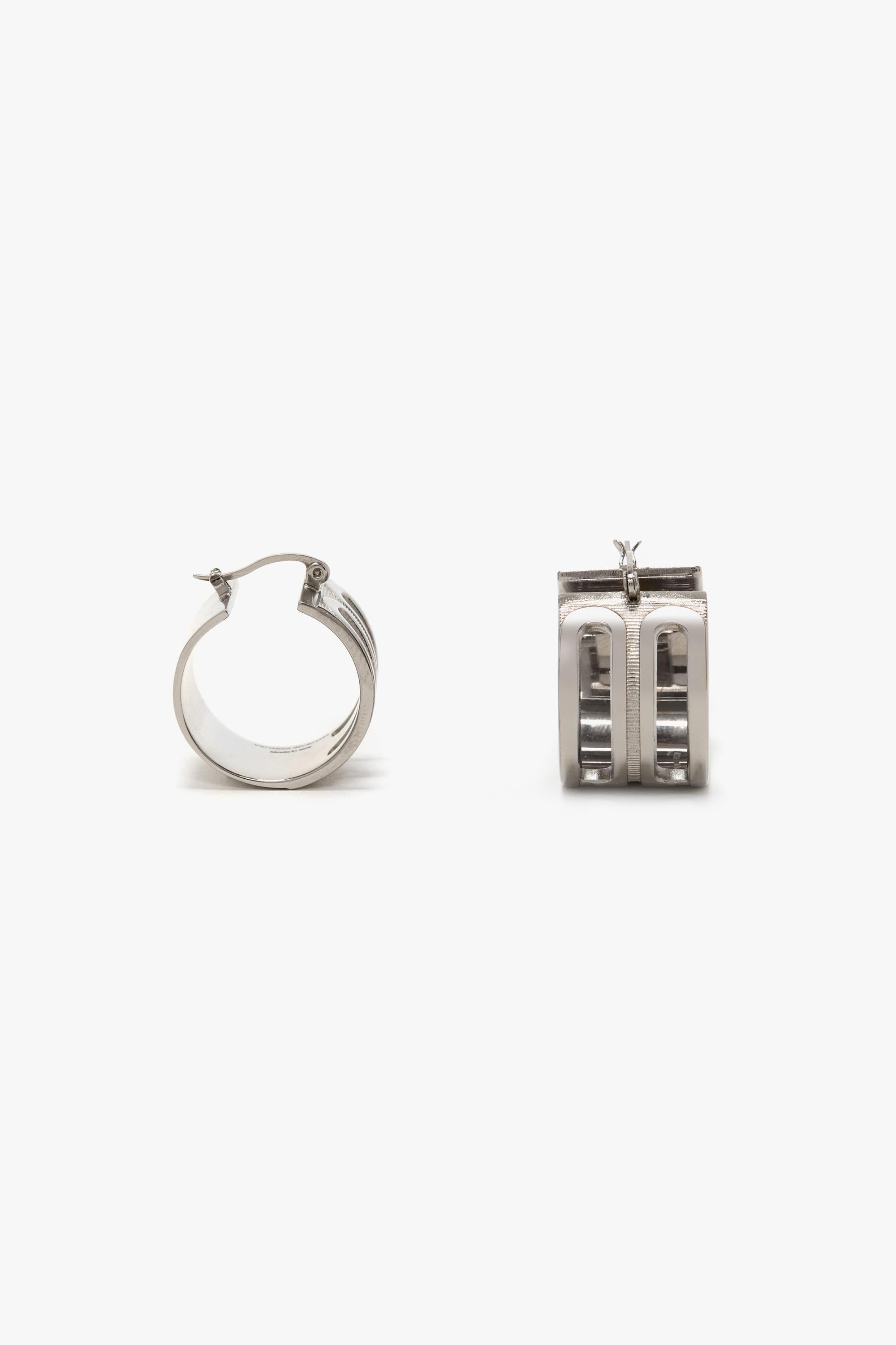 B Frame Hoop Earrings In Silver - 5