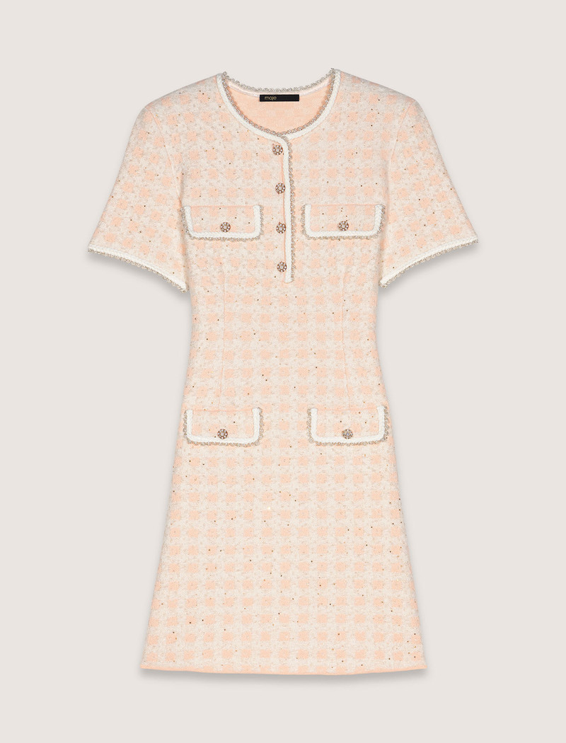 Tweed-effect knit mini dress 1