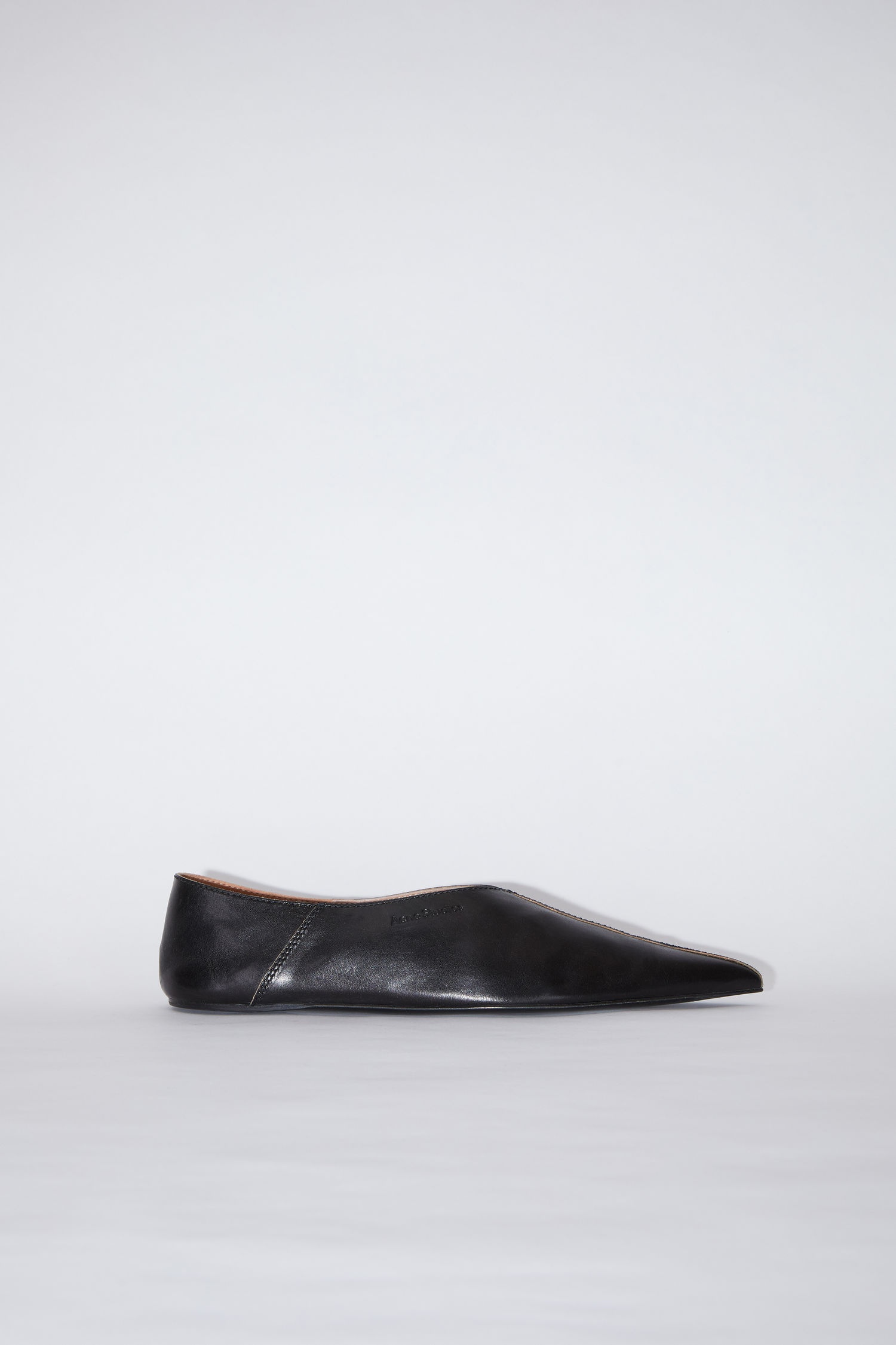 Flat leather mules - Black - 1