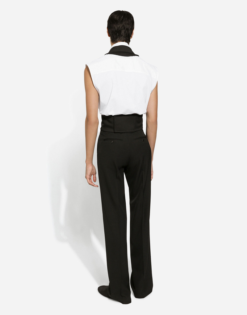 Double-breasted wool waistcoat with bare back 3