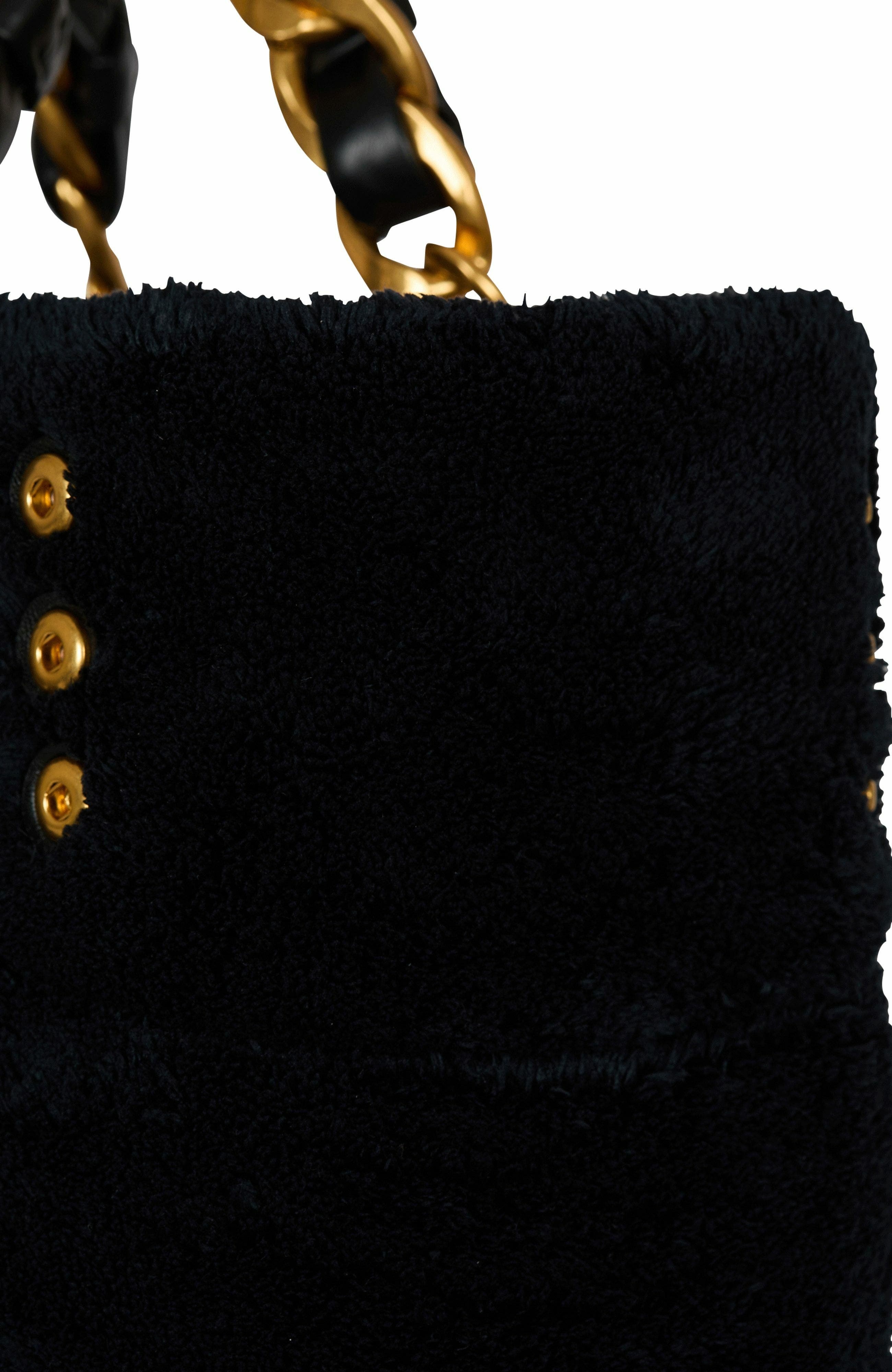 Balmain 1945 Soft terry tote bag in Black at Nordstrom - 6