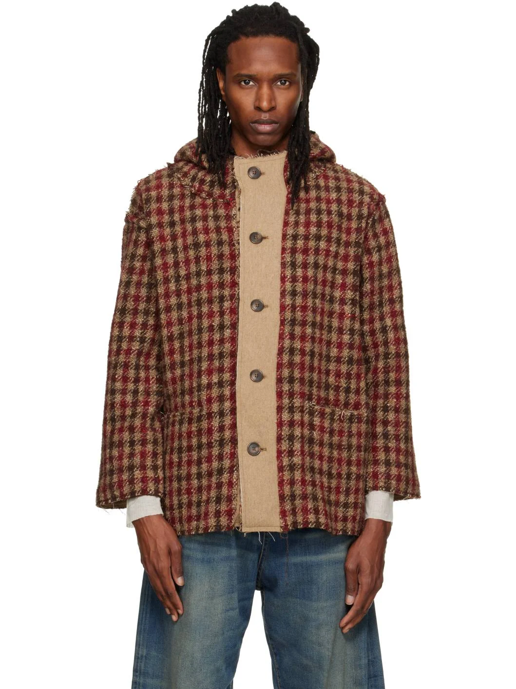 Red Oversized Hooded Jacket - 1