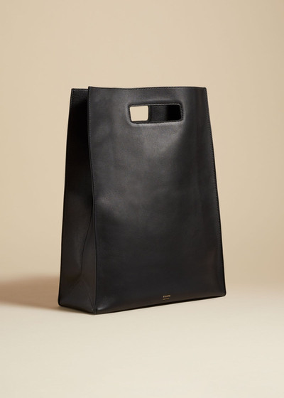 KHAITE The Hudson Tote in Black Leather outlook