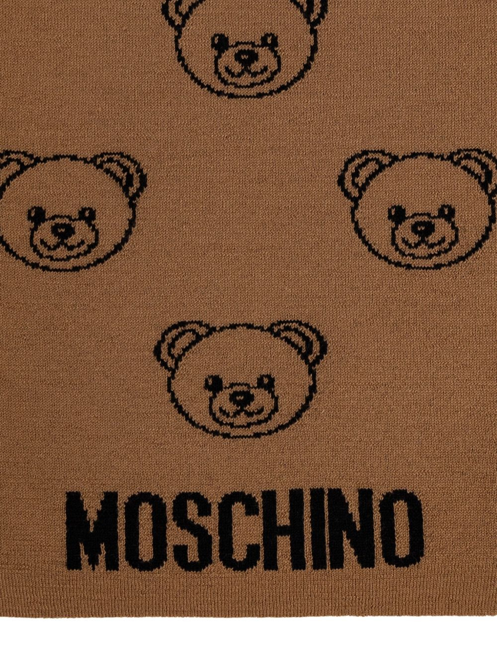Teddy-print logo scarf - 2
