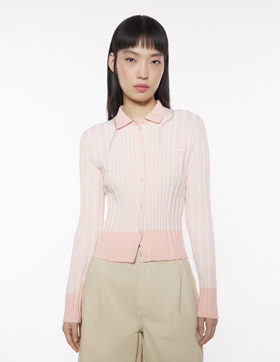 BABY FOX PATCH PLEATED RIBBED CARDIGAN - 3