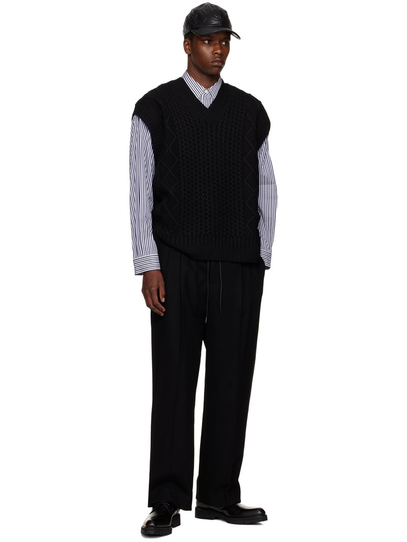 JUUN.J Black Side Tuck Loose Trousers outlook