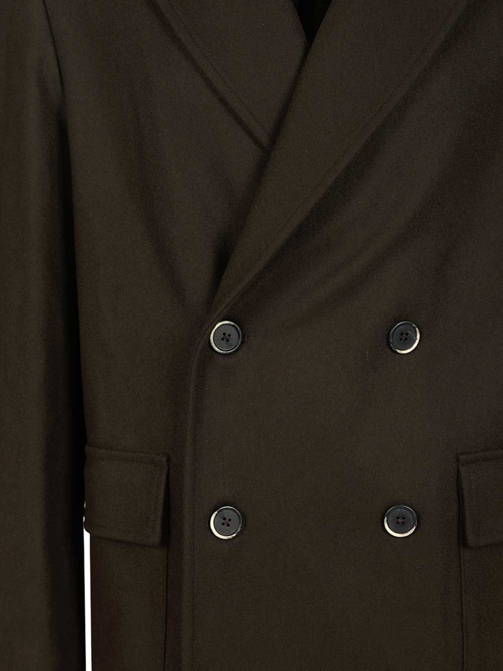 Cappotto Doppio Petto Gazabin Caramal 75 Lana 25 Poliamidica Coats Green - 5