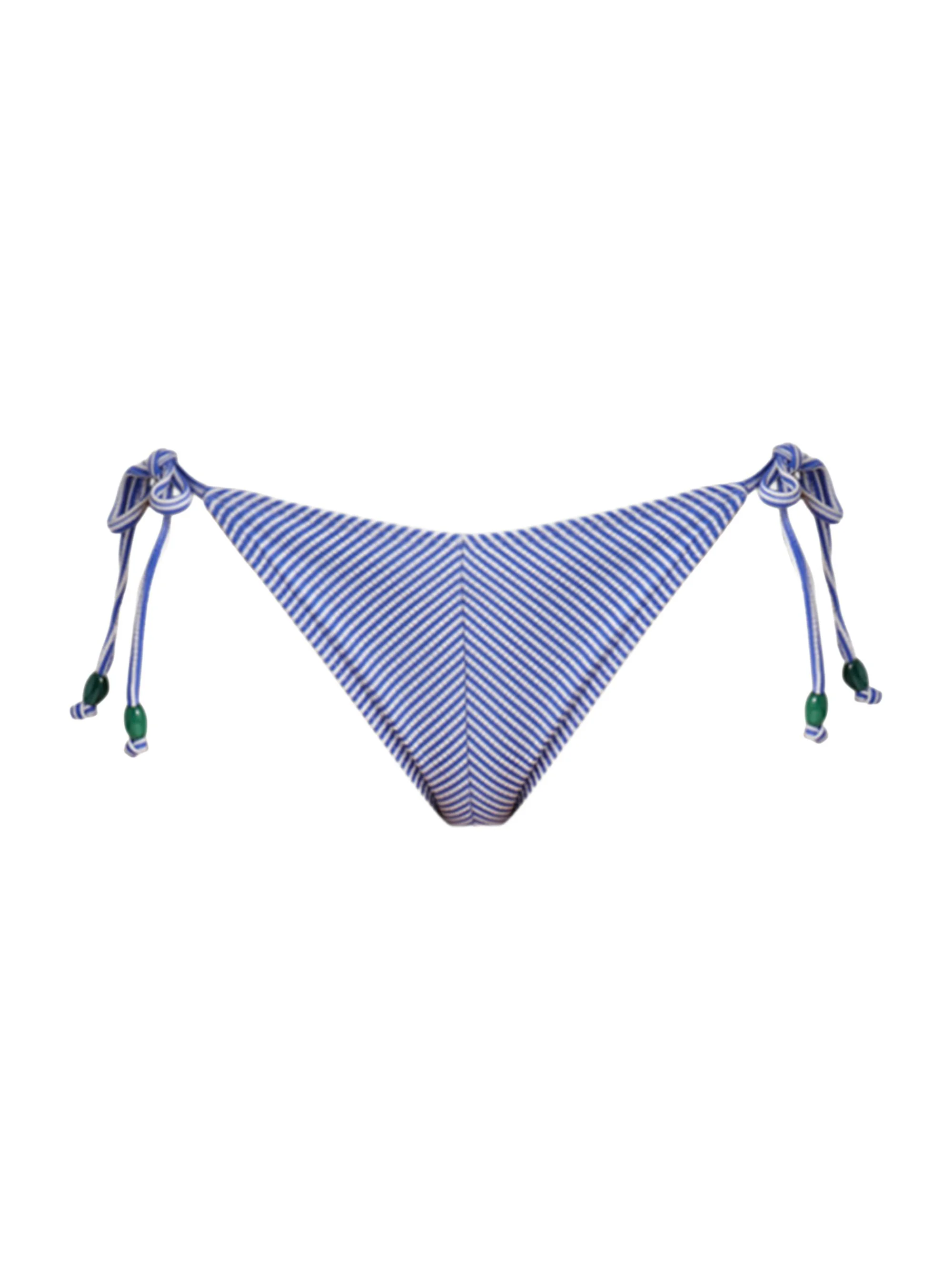 Women's Striped Bikini Bottom - Blue - 1