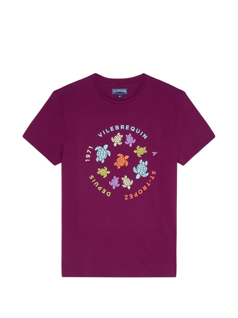 round-neck turtle-print T-shirt 1