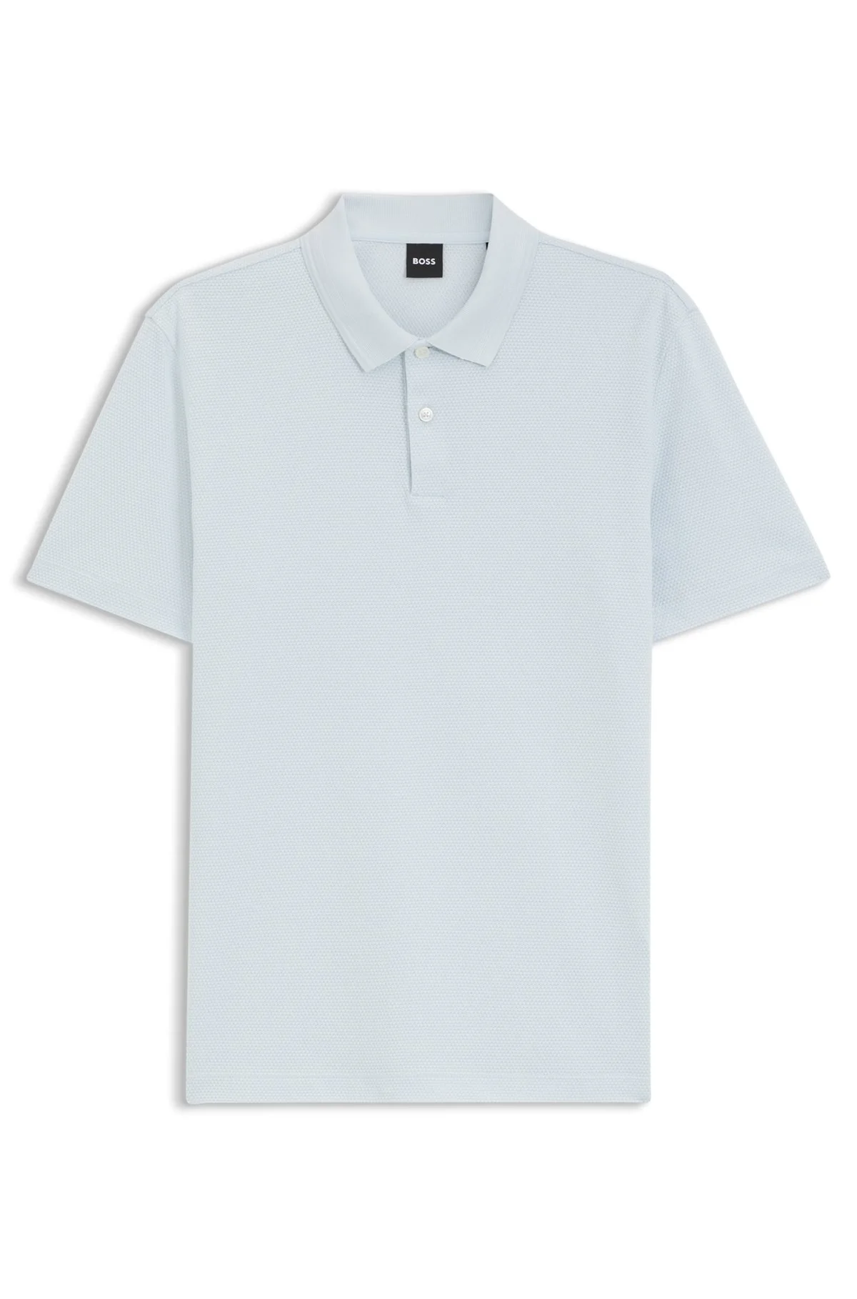 COTTON-BLEND POLO SHIRT WITH BUBBLE-STRUCTURED JACQUARD - 1