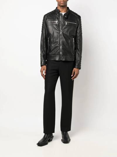 PHILIPP PLEIN long sleeve leather jacket outlook