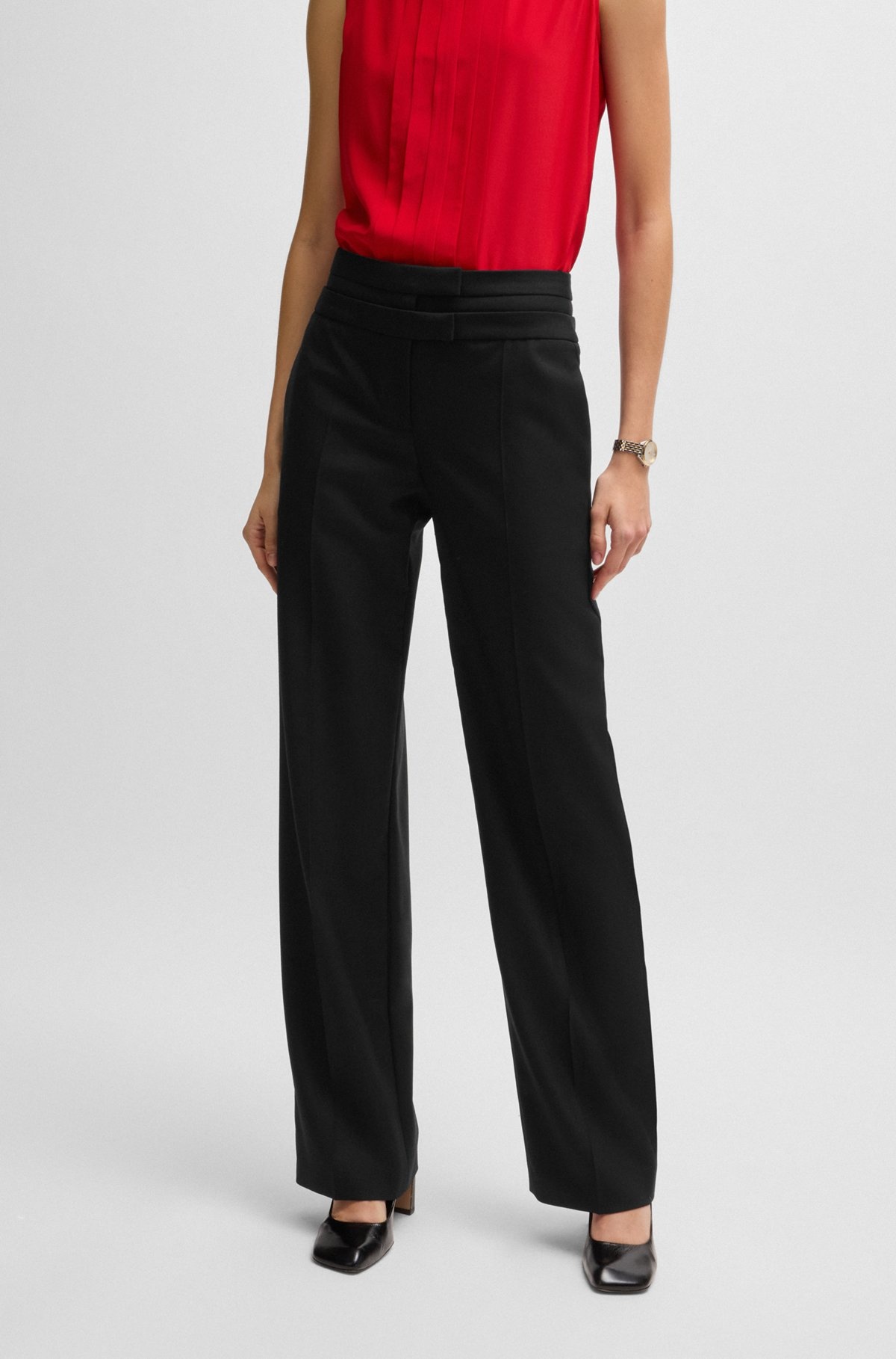 REGULAR-FIT TROUSERS IN VIRGIN-WOOL TWILL - 2