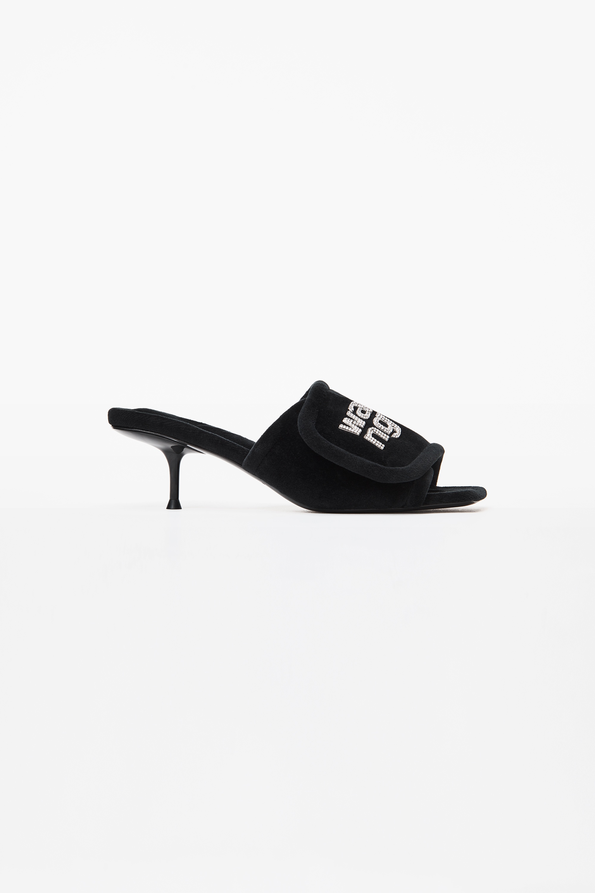 JESSIE VELOUR CRYSTAL LOGO SANDAL - 1
