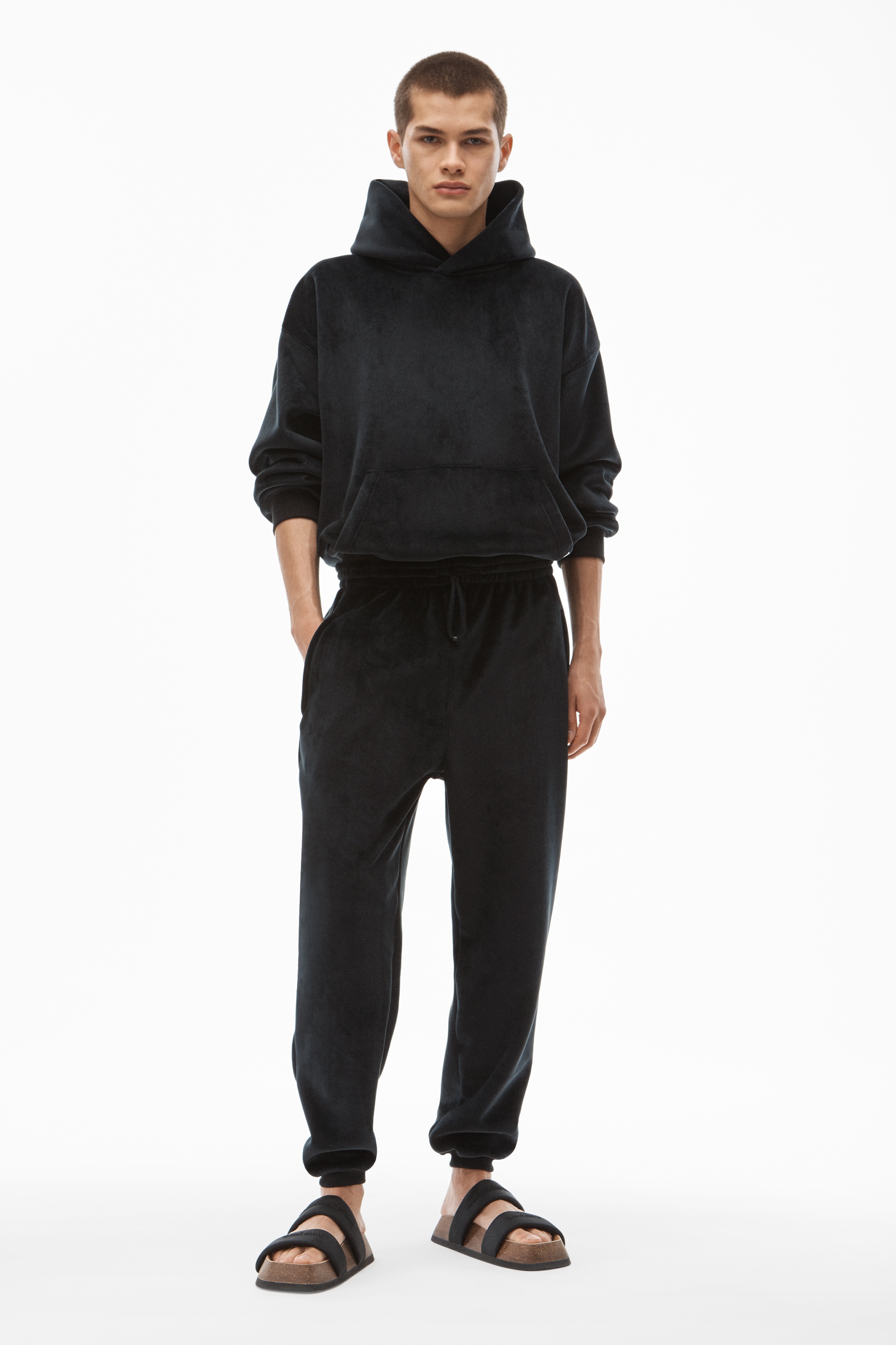 SWEATPANT IN BONDED VELOUR - 3