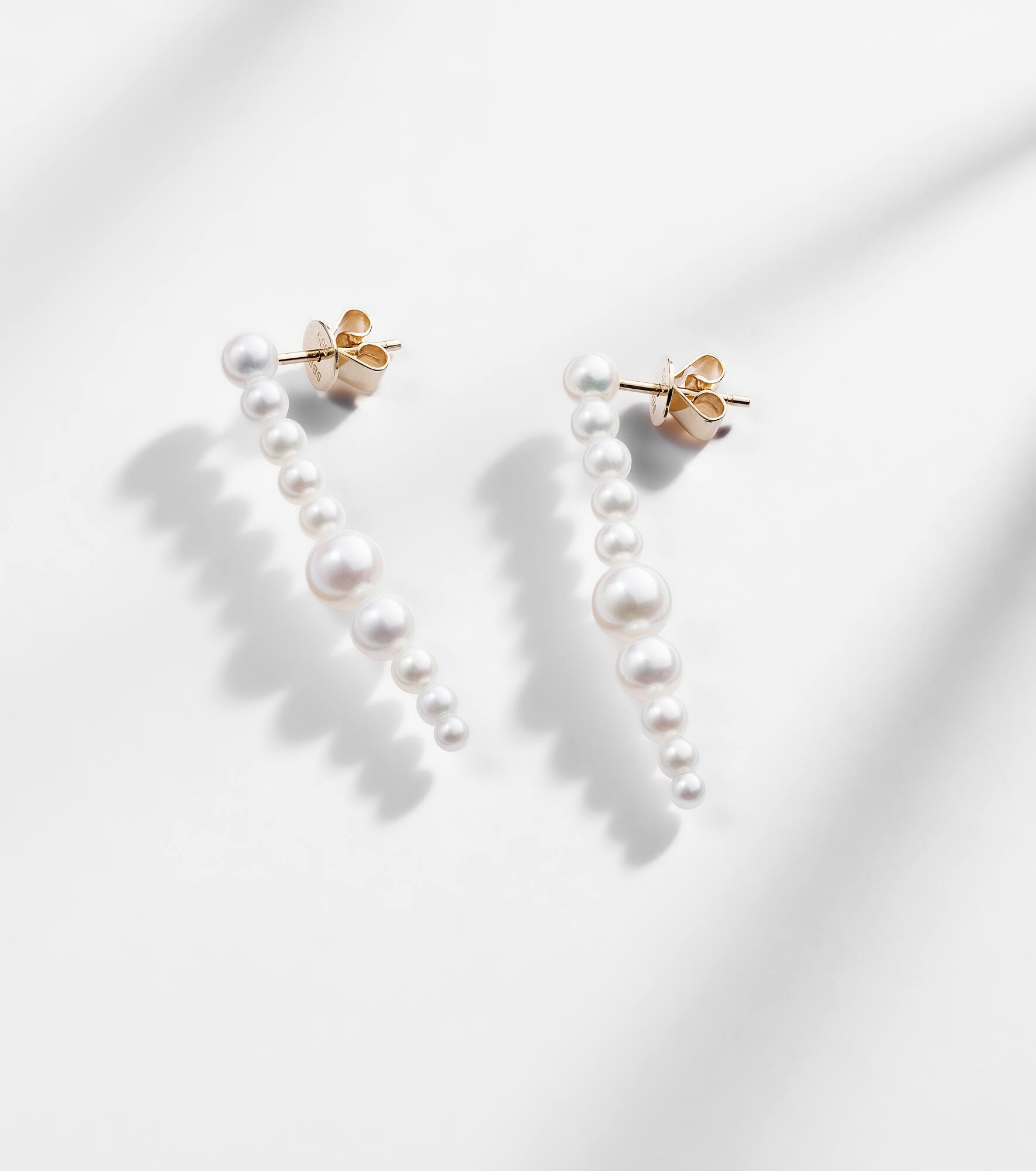 Sienna Moon 14kt gold drop earrings with pearls - 5