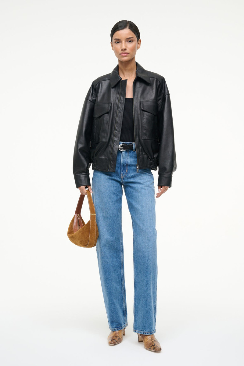 STAUD STAUD EUGENE LEATHER JACKET BLACK outlook